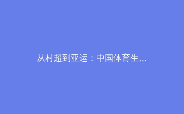 从村超到亚运：中国体育生态的全民参与新范式 - 2
